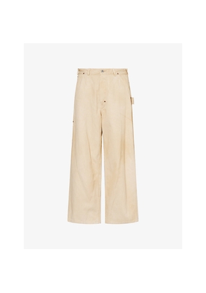 Mens A.Presse Vintage Silk Hemp Cotton-Blend Painter Trousers