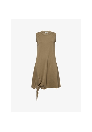 Womens JW Anderson Knotted-Hem Sleeveless Cotton-Jersey Mini Dress