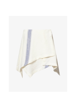Womens JW Anderson Panelled Handkerchief-Drape Linen Mini Skirt