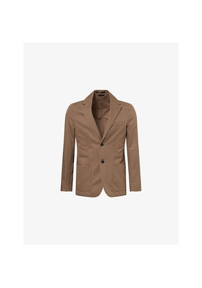 Mens Sunspel Single-Breasted Cotton and Linen-Blend Blazer
