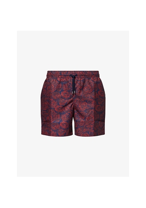 Mens Derek Rose Maui Rose Print Swim Shorts