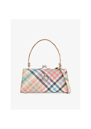 Womens Vivienne Westwood Plaid Doll XL Coated-Canvas Bag