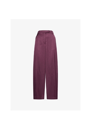 Womens Dries Van Noten Penn Wide-Leg Satin Trousers