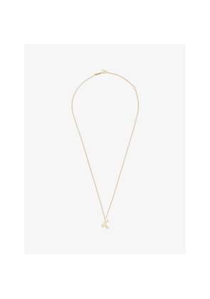 Womens PDPAOLA Initial K 18ct Gold-Plated 925 Sterling Silver Pendant Necklace