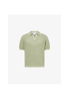 Mens Percival Tennis Boxy Cotton Knitted Polo Shirt