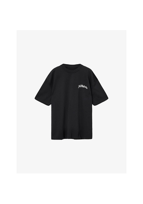 Mens Allsaints Descent Brand-Embroidered Cotton-Jersey T-Shirt