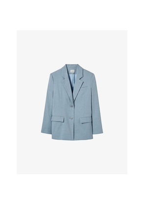 Womens Claudie Pierlot Single-Breasted Tailored Linen-Blend Blazer