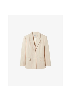 Womens Claudie Pierlot Striped Single-Breasted Woven Blazer