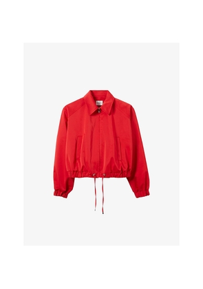 Womens Claudie Pierlot Cropped Side-Pocket Satin Jacket