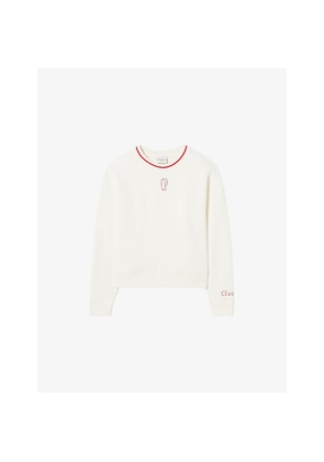 Womens Claudie Pierlot Brand-Embroidered Relaxed-Fit Cotton-Jersey Sweatshirt