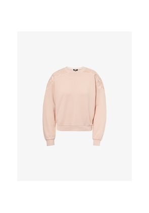 Womens Paige Dagmar Lace-Trim Cotton Sweatshirt