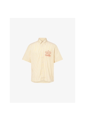 Mens Thames Le Poche Honey Stripe Cotton Shirt