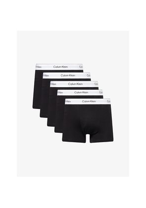 Mens Calvin Klein Icon Set Of Five Stretch-Cotton Trunks