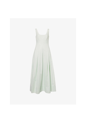 Womens Roland Mouret Square-Neck Sleeveless Cotton-Garbadine Maxi Dress