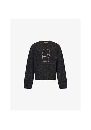 Mens Braindead Oversized Crew-Neck Alpaca-Blend Jumper
