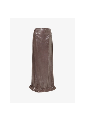 Womens Deme Spencer Ruched Sequinned Top and Skirt Set