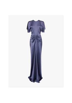 Womens Victoria Beckham Isabella Ruched Satin Gown