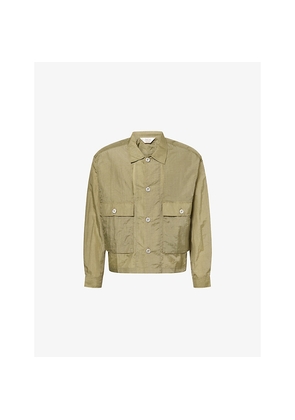 Mens Braindead Cropped Button-Up Nylon Shirt