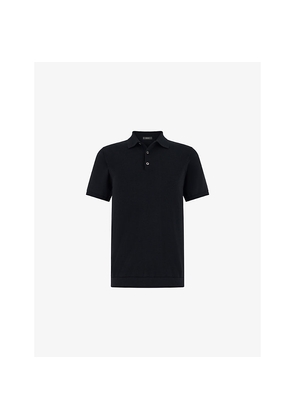 Mens Boggi Slim-Fit Short-Sleeve Cotton and Silk-Blend Polo