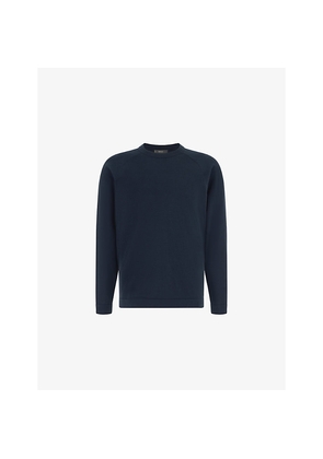 Mens Boggi Crewneck Long-Sleeve Cotton and Silk-Blend Jumper