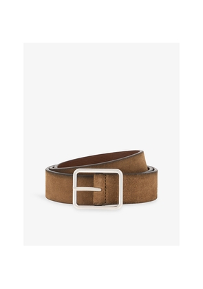 Mens Boggi Square-Buckle Suede Belt