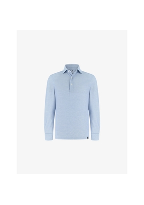 Mens Boggi Long-Sleeved Cotton-Blend Polo Shirt