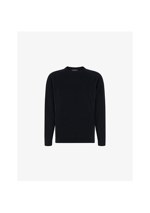 Mens Boggi Crewneck Long-Sleeve Cotton and Silk-Blend Jumper