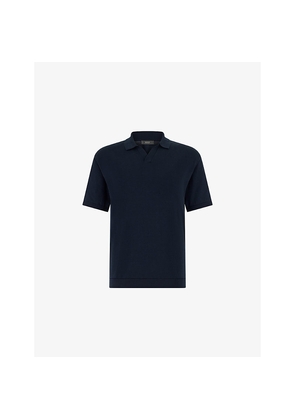 Mens Boggi Relaxed Short-Sleeve Cotton and Silk-Blend Polo