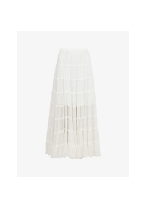 Womens Allsaints Eva Elasticated-Waist Woven Maxi Skirt