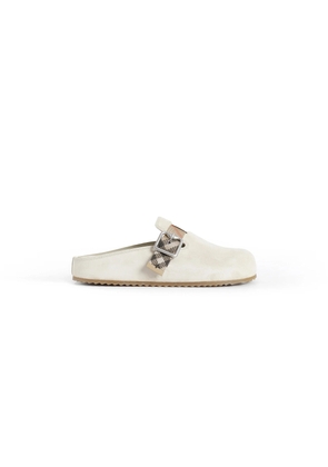 Suede Buckle Mule Slippers