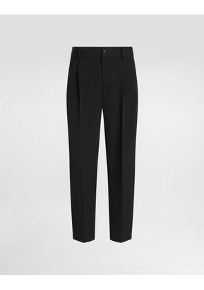 Dolce & Gabbana Wool Pants With Double Darts - Man Pants And Shorts Black Wool 58