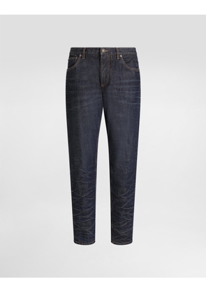 Dolce & Gabbana Loose Cotton Denim Jeans - Man Denim Multi-colored 52