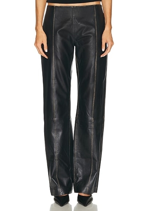St. Agni Brushed Leather Pant in Black - Black. Size S (also in XS).