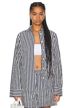 AEXAE Button Up Shirt in Stripe - White. Size XXS (also in ).