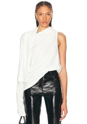 Courreges Off Shoulder Tee in Heritage White - White. Size S (also in ).