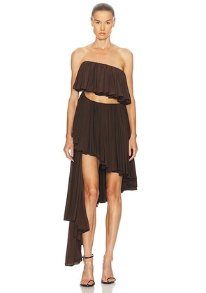 ALAÃA Spiral Dress in Chocolat - Chocolate. Size 36 (also in ).