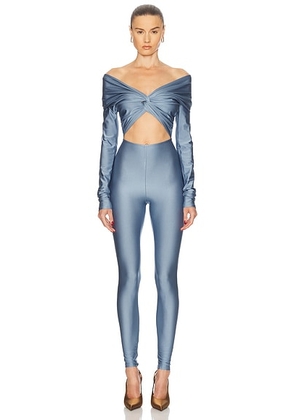 The Andamane Kendall Off Shoulder Jumpsuit in Periwinkle - Baby Blue. Size S (also in ).
