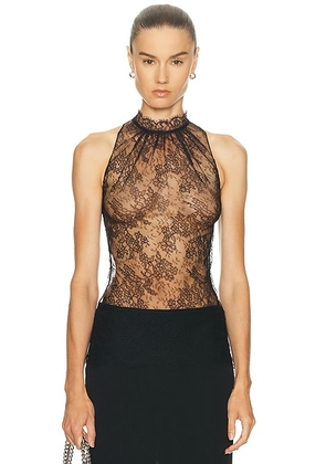 McQueen Halter Lace Top in Black - Black. Size 40 (also in ).