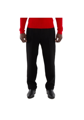 Balmain Mens Noir Tapered Cropped Trousers