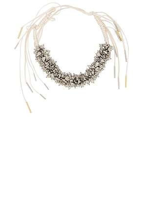 Dries Van Noten Stone Necklace in Silver - Brown. Size all.