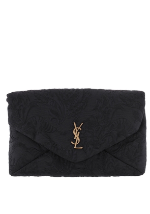 Saint Laurent Cassandre Large Nylon Pouch Black