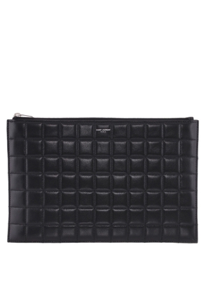 Saint Laurent Quilted Leather Logo Pouch