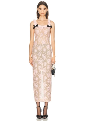 Alessandra Rich Lace Slip Dress in Pink - Blush. Size 36 (also in 40, 42).