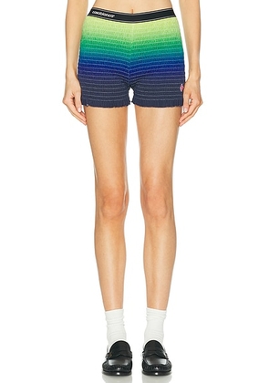 Casablanca Gradient Shirred Shorts in Green & Blue - Green,Blue. Size L (also in M, S, XS).