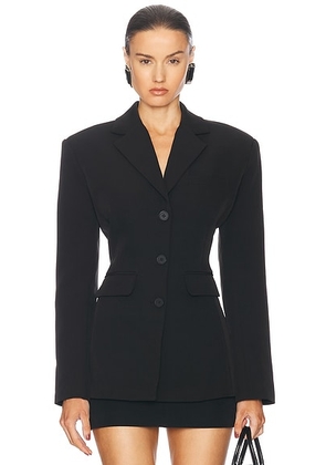 Helsa Recycled Twill S Curve Jacket in Black - Black. Size XS (also in ).