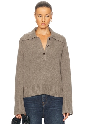 Jenni Kayne Cashmere Stevie Polo Sweater in Pewter - Grey. Size L (also in M).