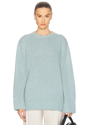 Jenni Kayne Cashmere Amelia Crewneck Sweater in Seashore - Baby Blue. Size L (also in XL).