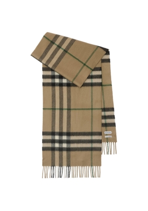 Burberry Checkered Fringed-Edge Cashmere Scarf