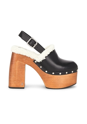 Jimmy Choo Alida 135 Clog in Black & Natural - Black. Size 36 (also in 37, 38, 39, 40, 41).