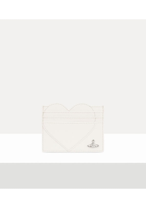 Vivienne Westwood Heart Card Holder Saffiano Leather Plain White / Red / Blue One Size Women